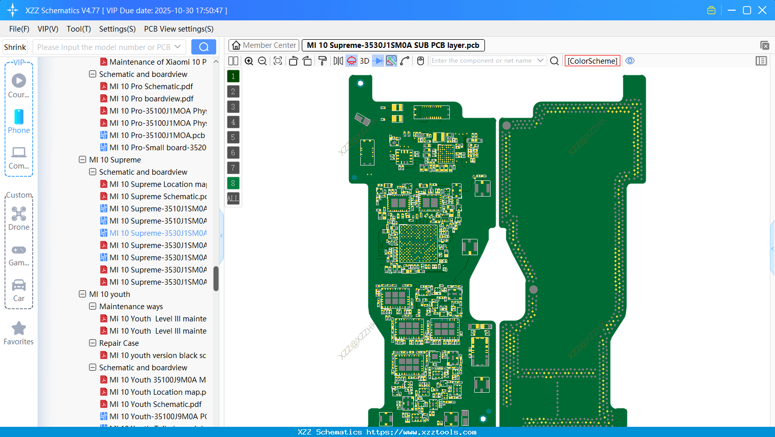 Xiaomi MI 10 Supreme-3530J1SM0A SUB PCB Layer